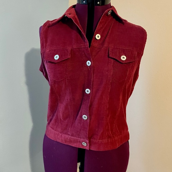 Andrew & Co Jackets & Blazers - Andrew and Company Red Corduroy Vest. Size Large.